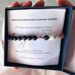 Bransoletka "Pod opieka Św. Józefa"–dla chłopca, kolekcja Mój Anioł, I Komunia Święta