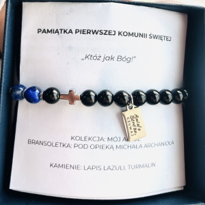 Bransoletka "Pod skrzydłami Michała Archanioła"–dla chłopca, kolekcja Mój Anioł, I Komunia Święta