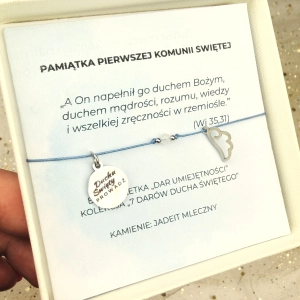 Bransoletka "Dar Umiejętności" – dla dziewczynki, kolekcja  7 Darów Ducha Świętego, I Komunia Święta