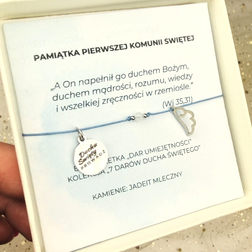 Bransoletka "Dar Umiejętności" – dla dziewczynki, kolekcja  7 Darów Ducha Świętego, I Komunia Święta