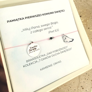 Bransoletka "Dar Pobożności"–dla dziewczynki, kolekcja  7 Darów Ducha Świętego, I Komunia Święta