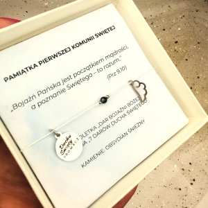 Bransoletka "Dar Bojaźni Bożej" –dla dziewczynki, kolekcja  7 Darów Ducha Świętego, I Komunia Święta