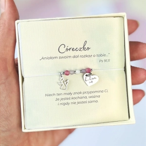Bransoletka "Pod skrzydłami Rafała Archanioła" – dla dziewczynki, kolekcja  Mój Anioł  I Dzień dziecka